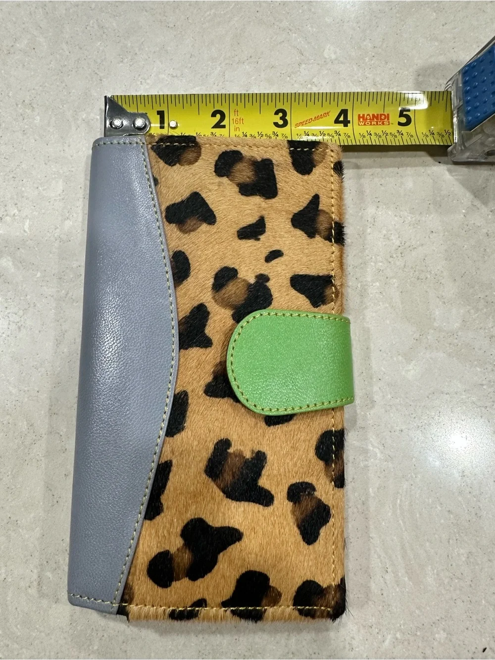 Mari Recycled Leather Wallet -Leopard Print with multi
